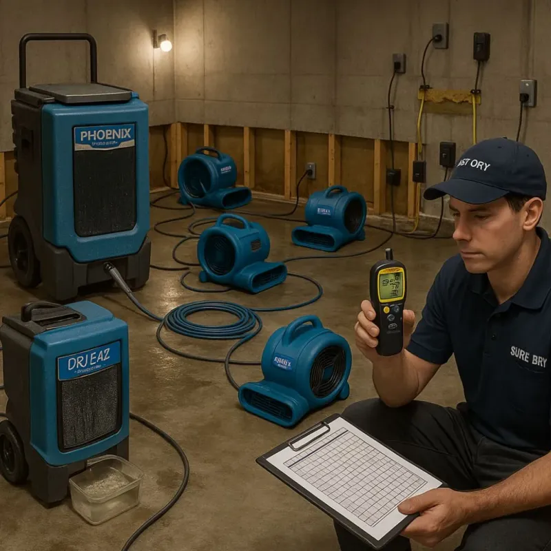 Structural Drying and Dehumidification process in Manchester-by-the-Sea, MA